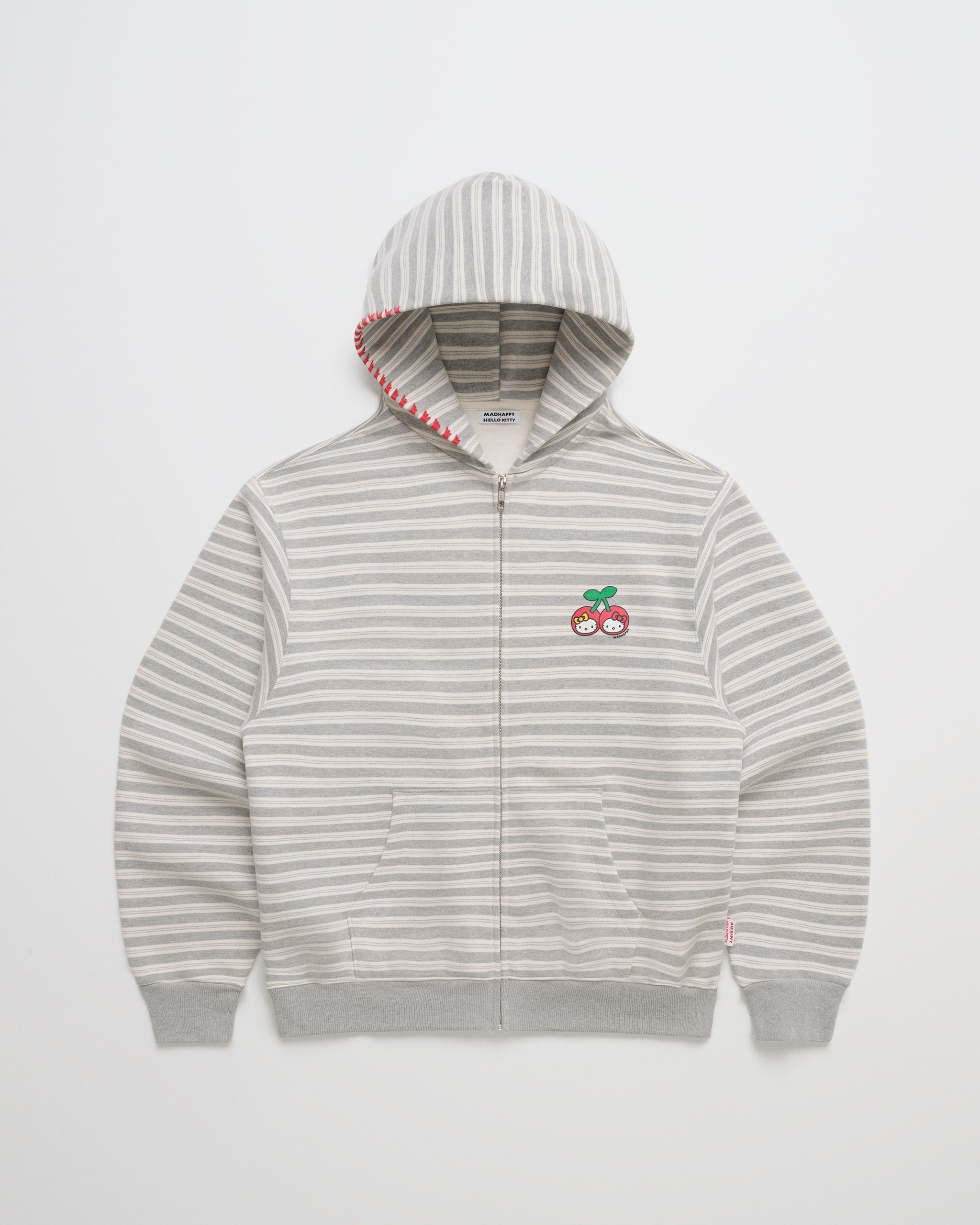 Hello Kitty® Cherries Stripe Midweight Fleece Zip Up | Madhappy