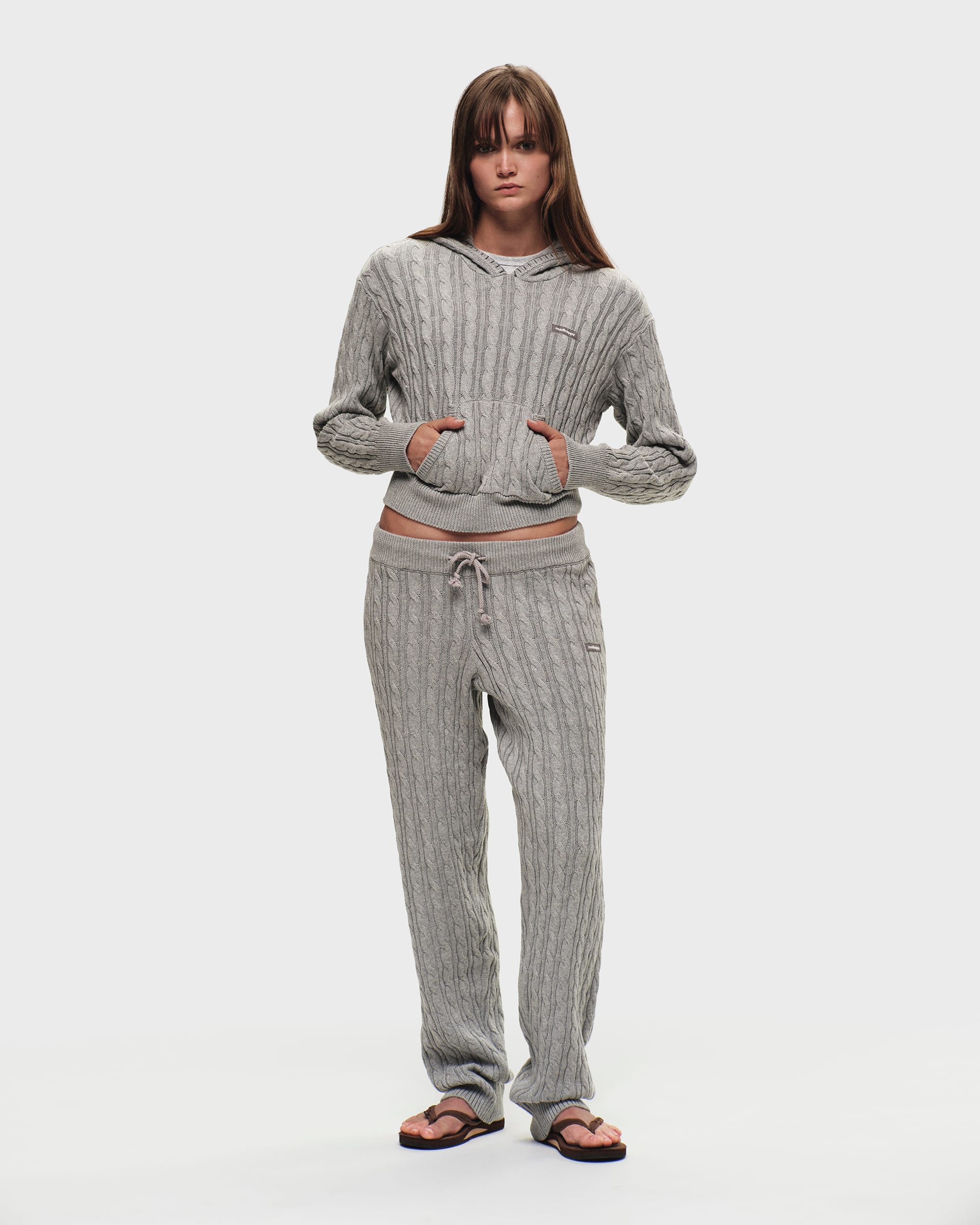 Heritage Classics Washed Cable Knit Hoodie | Madhappy