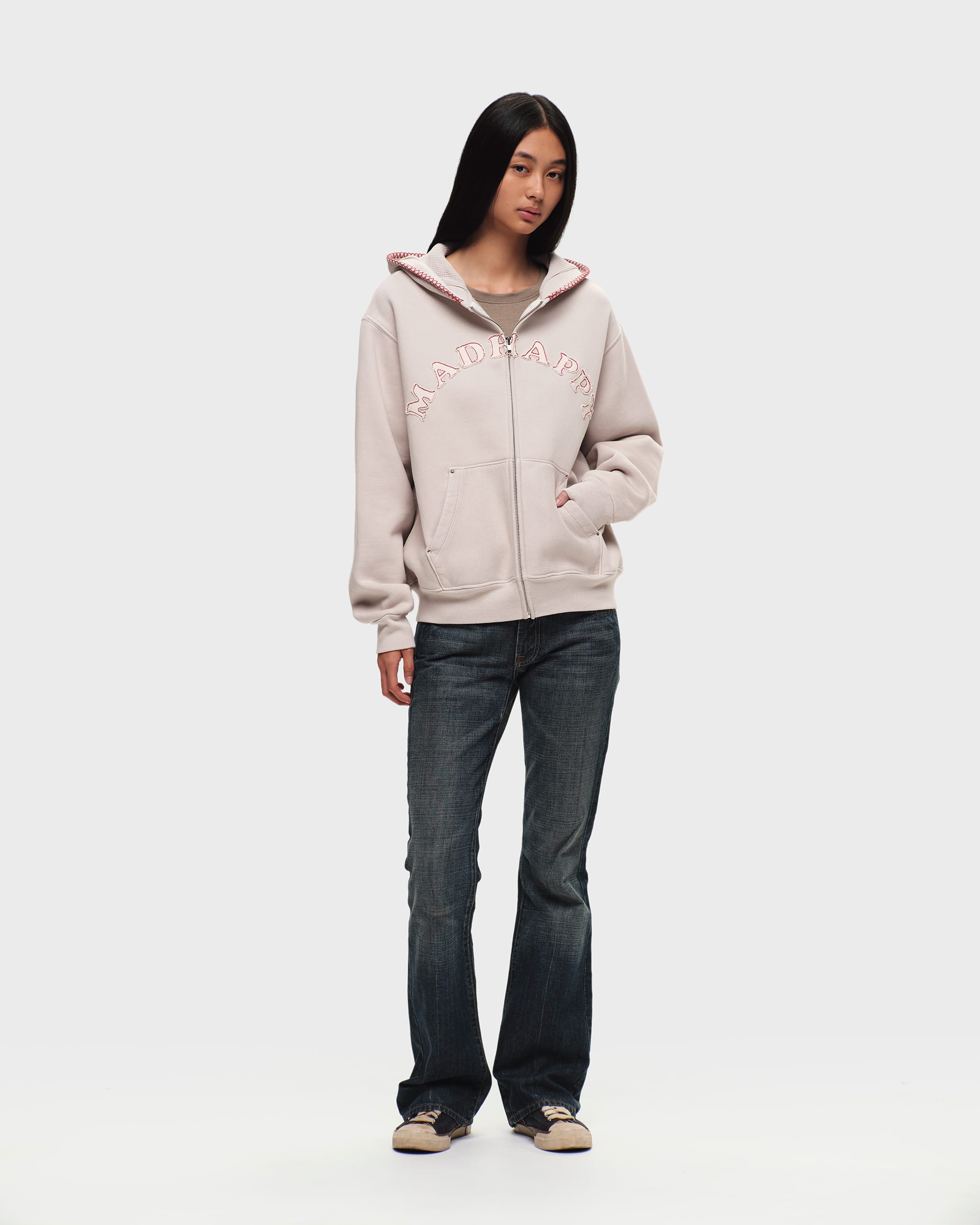 Washed Cooper Applique Zip Up | Madhappy