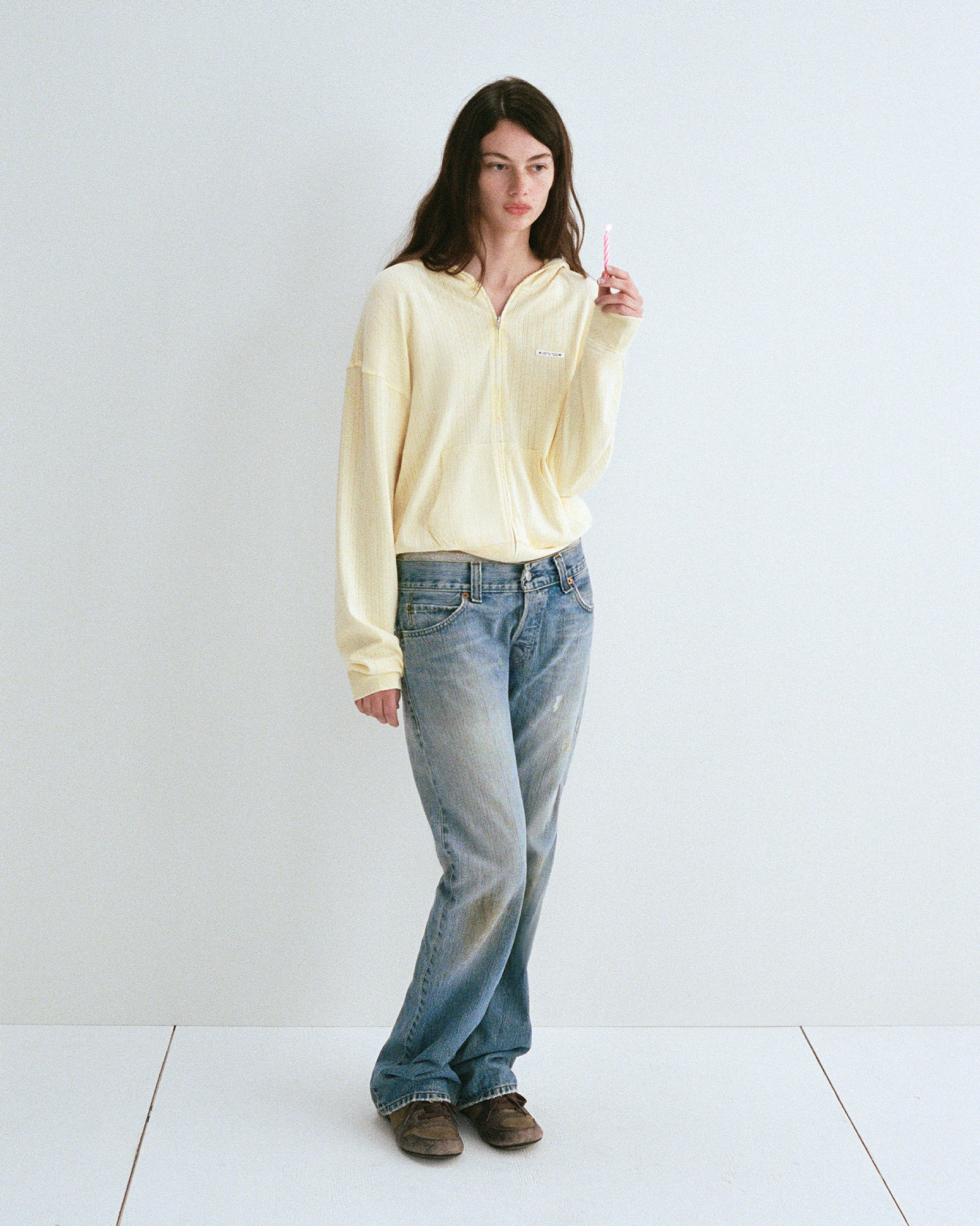 Hanes Pointelle Zip Up