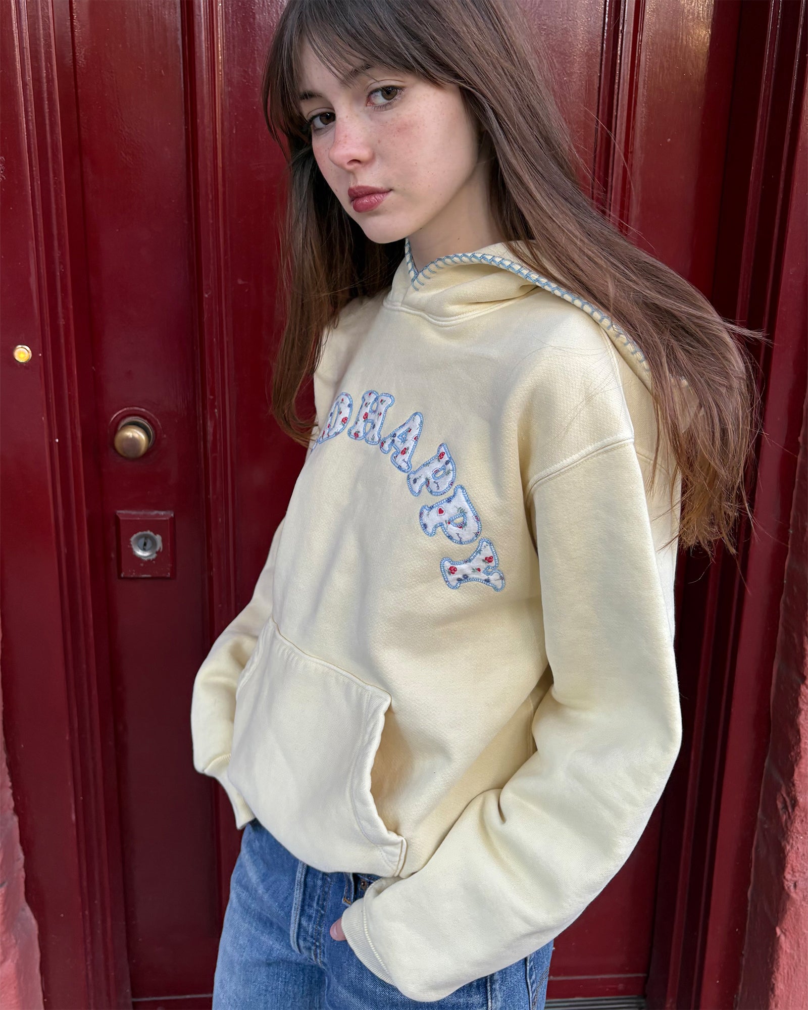 Ditsy Appliqué Cooper Fleece Hoodie