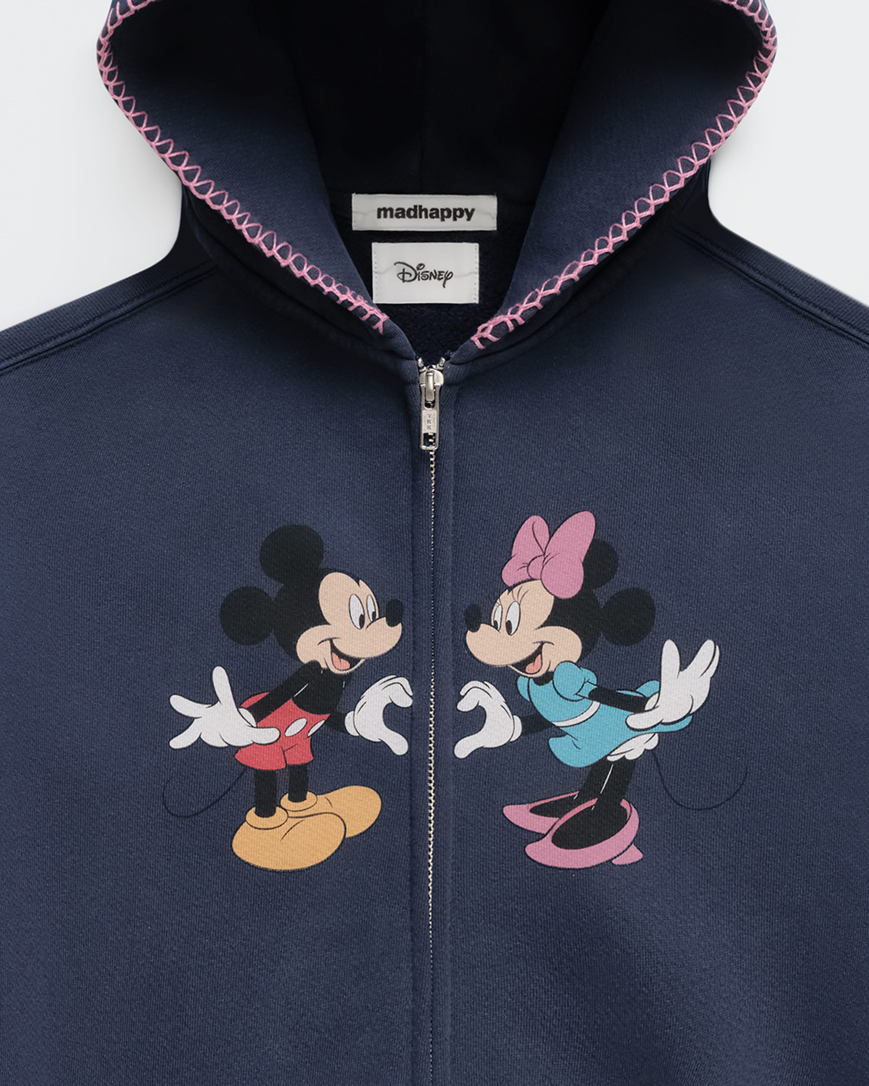 Mickey Mouse and Minnie Mouse Heart Fleece Zip Up | Madhappy