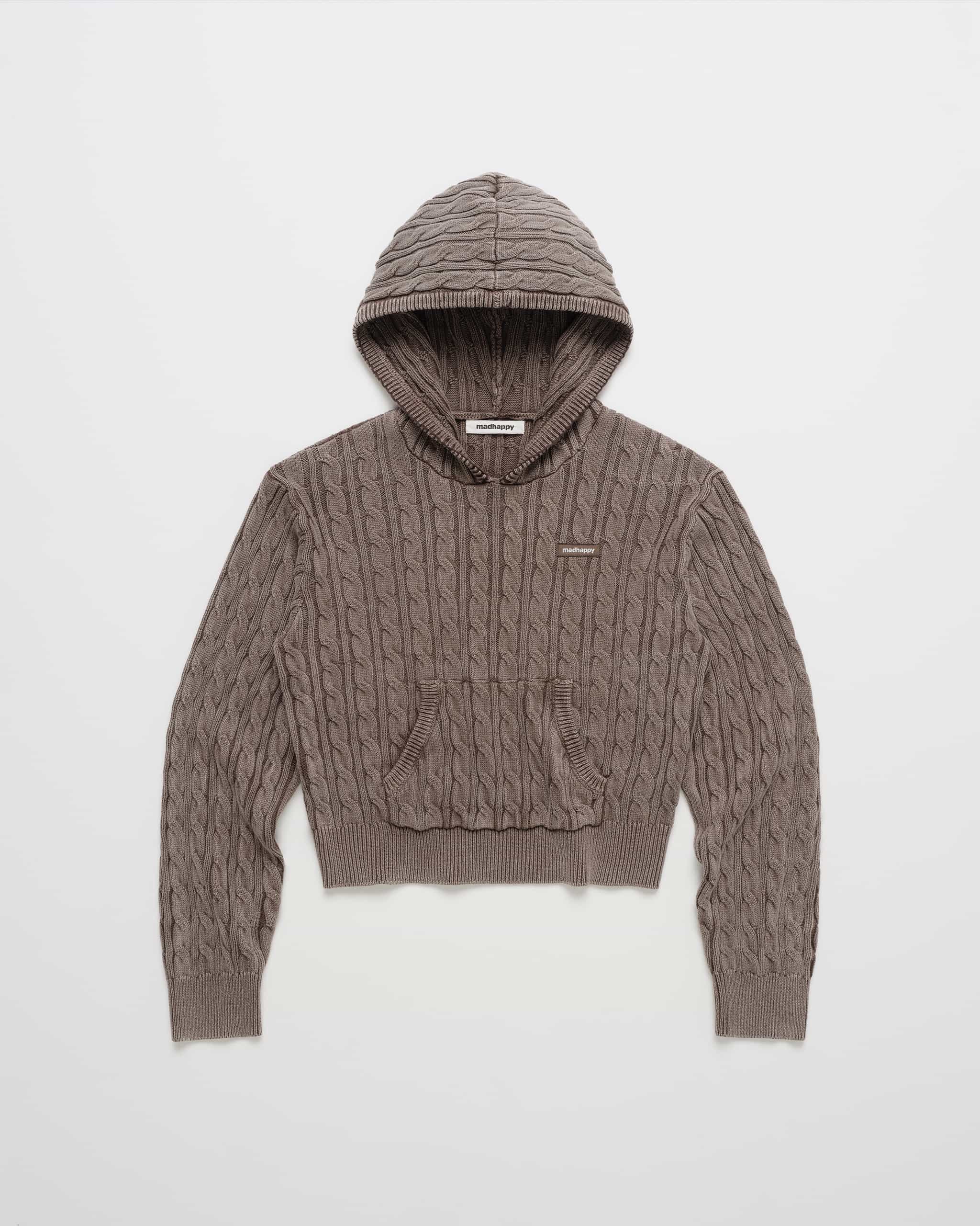 Heritage Classics Washed Cable Knit Hoodie | Madhappy