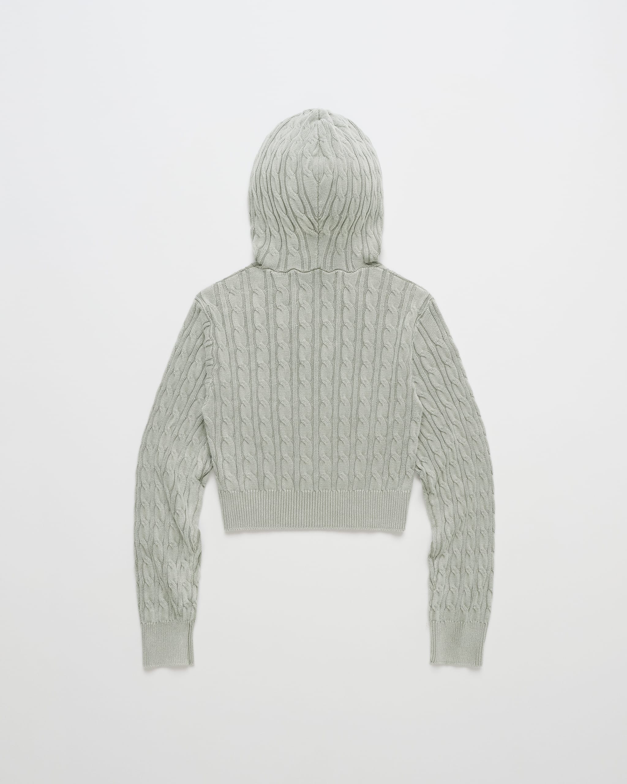 Heritage Classics Washed Cropped Cable Knit Zip Up | Madhappy