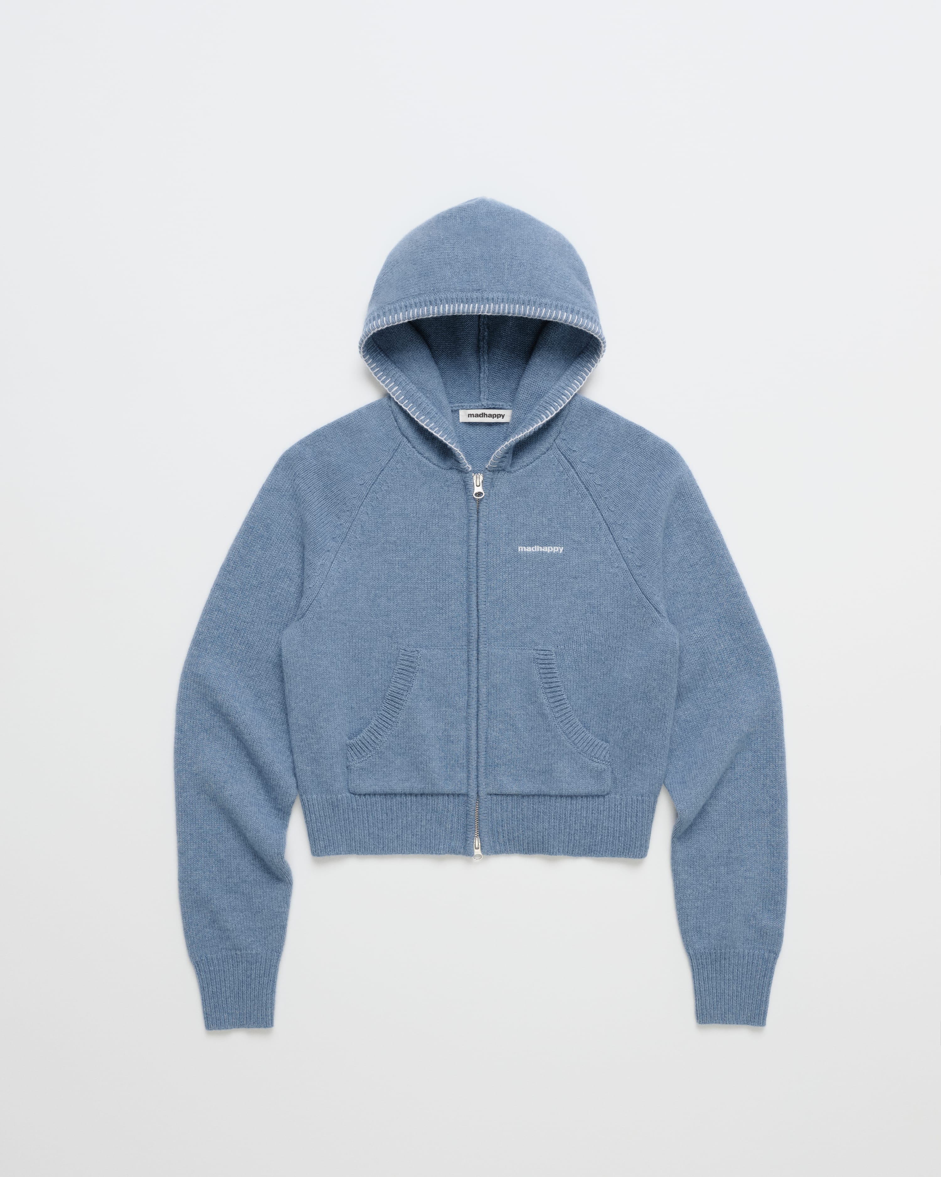 パピエ　ケープジップアップ　ネイビー Oversized Wordmark Scarf | Madhappy