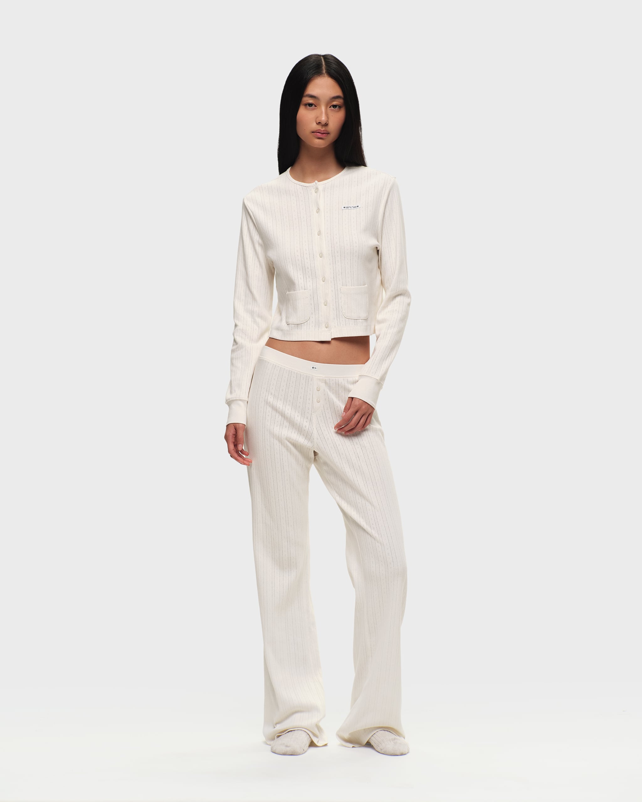 Hanes Pointelle Crewneck Cardigan | Madhappy